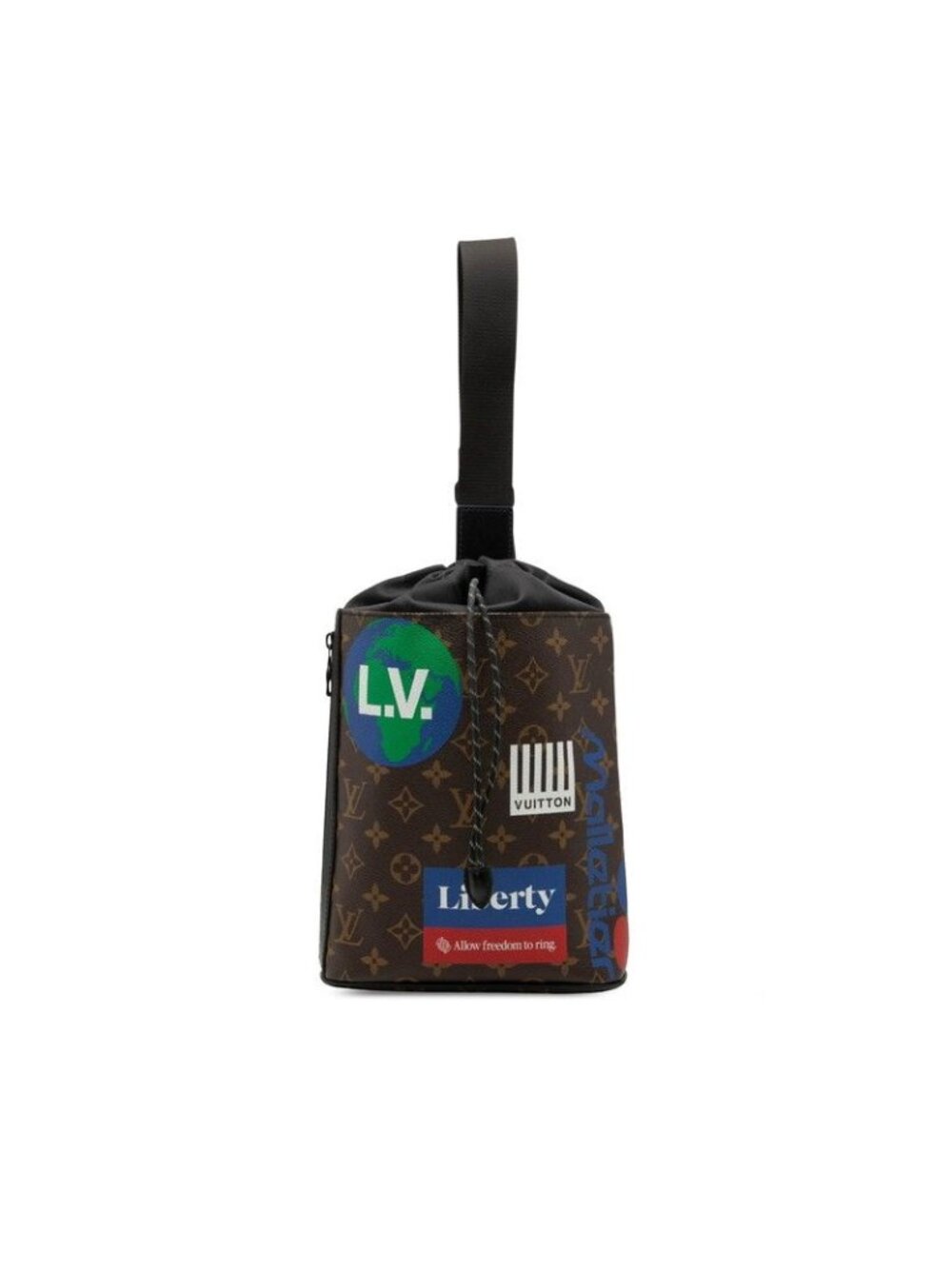 Louis Vuitton Monogram Chalk Sling Bag Brown Multicolor Black Leather